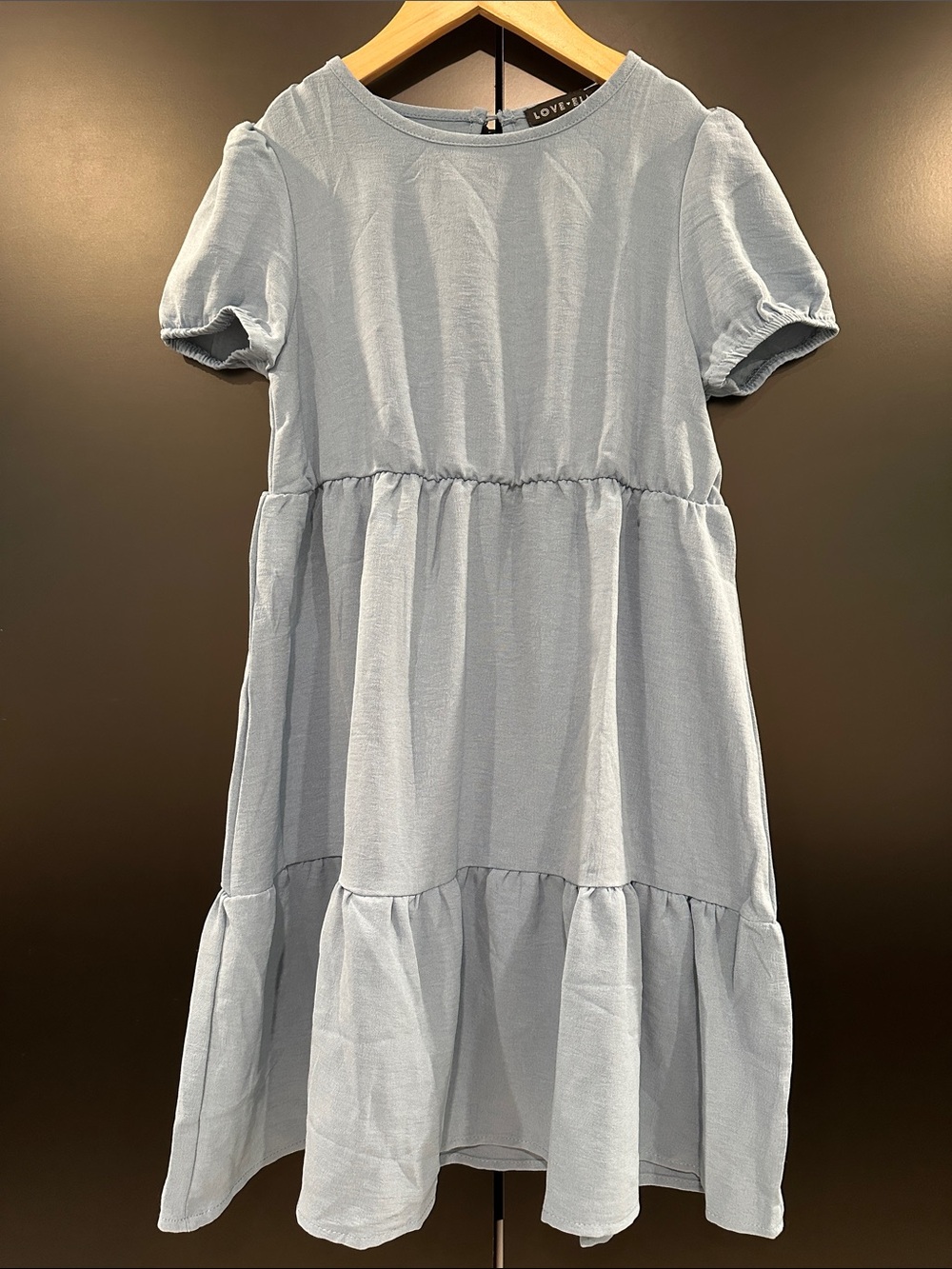 NWOT Love‎ Ellie Light Blue Tiered Midi Dress